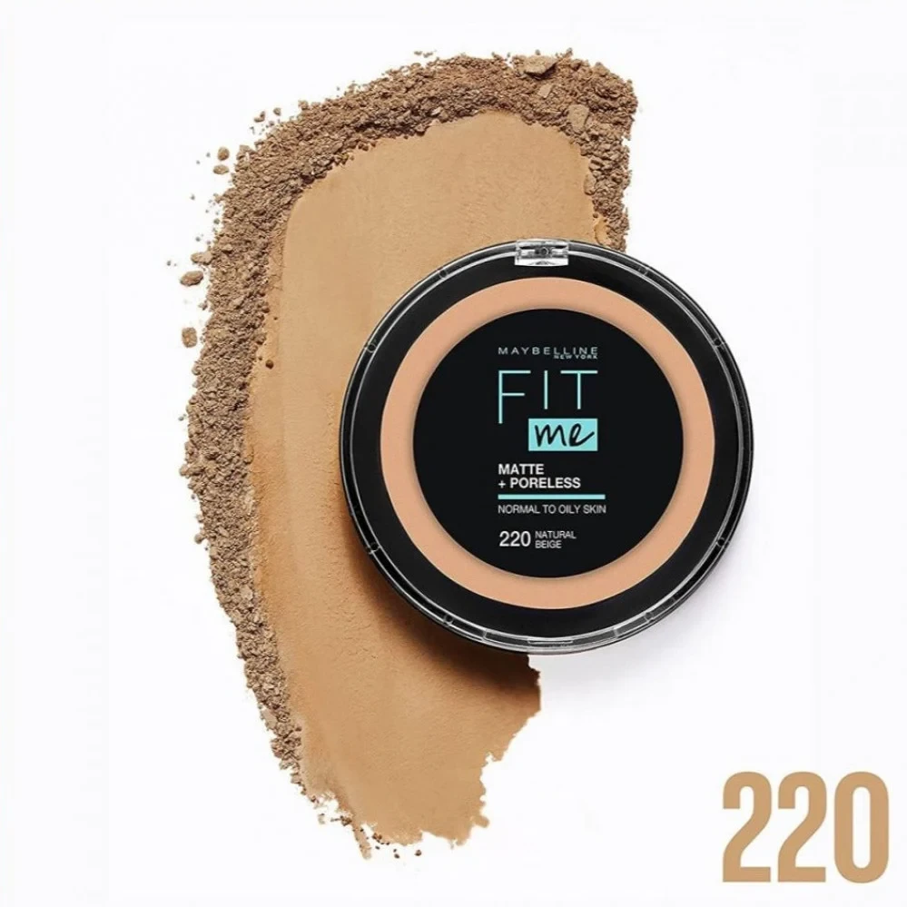 مايبيلين بودرة مضغوطة فيت مي مطفية وخالية المسام - رقم 220 - بيج طبيعي
